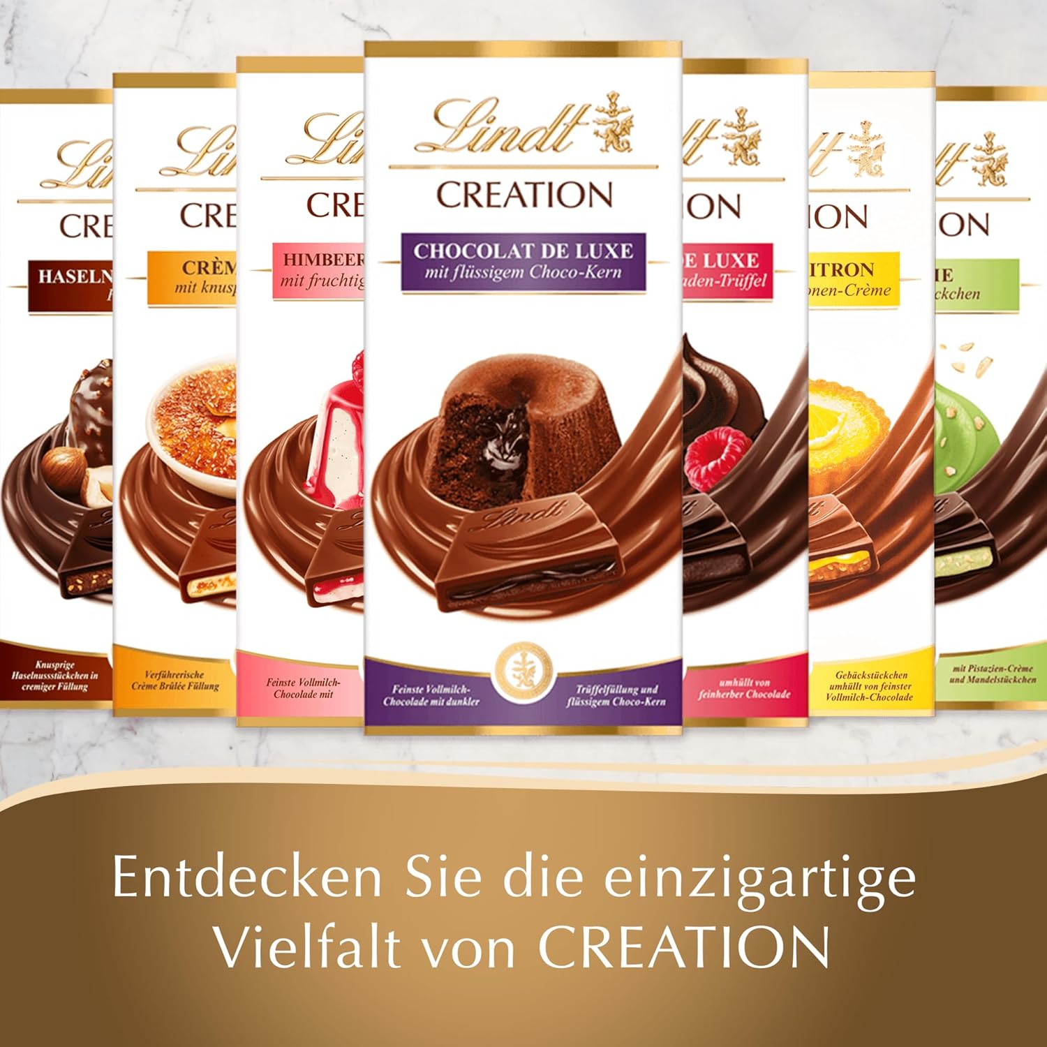 Lindt Creation Hazelnut De Luxe Bar - Chocolat noir aux noisettes croquantes dans une garniture crémeuse