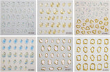 JMEOWIO 6 Blatt 3D Nail Sticker Goldene Unregelmäßige Geometrische Nail Art Sticker Selbstklebend Nagelaufkleber 5D Stereoskopisch Dekoration Nageldesign Zubehör