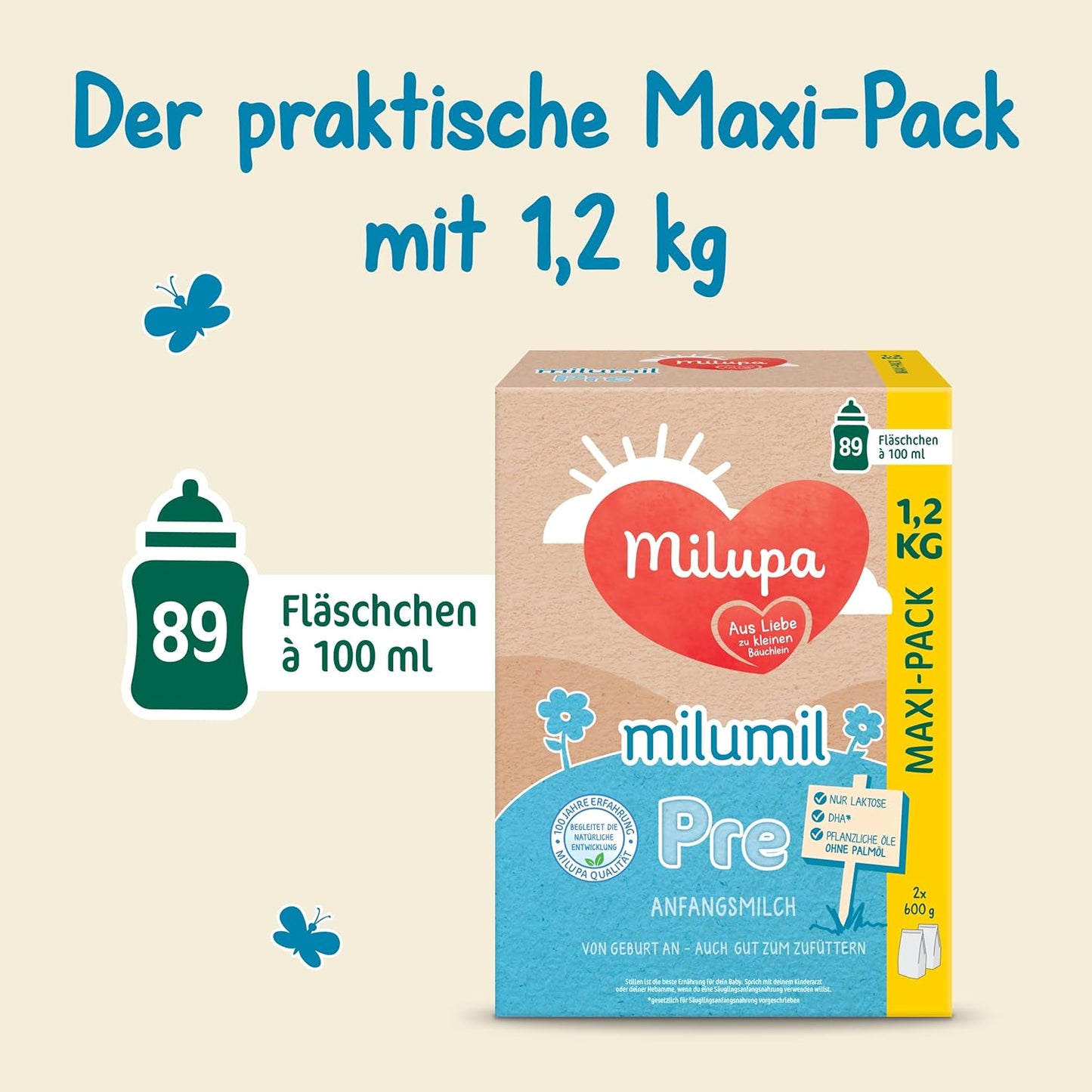 Milupa Milumil Pre, Lait en poudre pour bébés - Avec nutriments importants et sans huile de palme - 800 g Naty Shop
