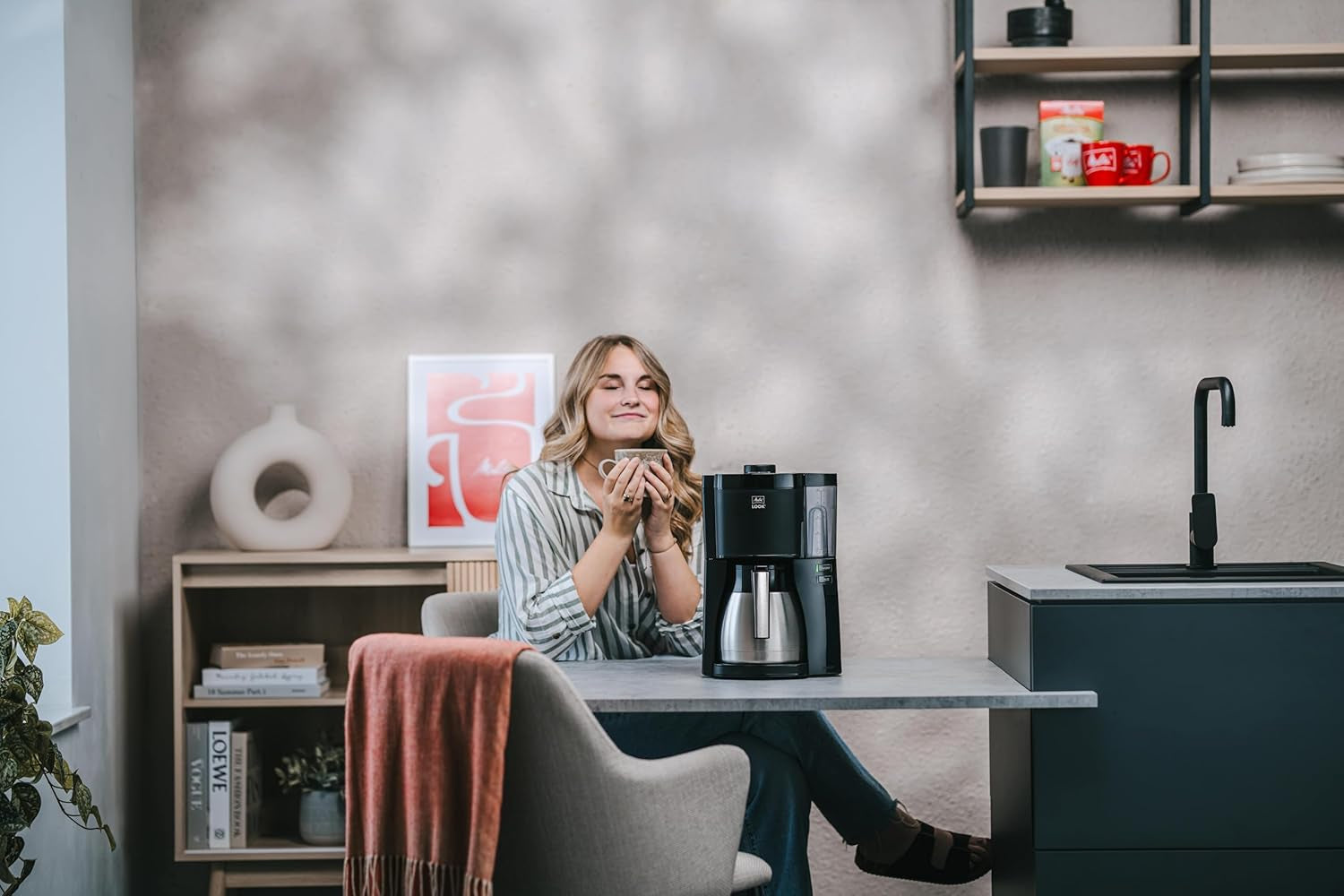 Melitta Look Therm - Machine à expresso avec filtre, carafe thermique et réservoir d'eau amovible, pour jusqu'à 10 tasses de café, noir
