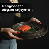 MIAMIO - Service d'assiettes pour 4 personnes / Service de table en céramique pour 4 personnes, vaisselle en grès allant au lave-vaisselle et au micro-ondes - Collection Sierra (assiettes foncées, grandes assiettes (4x))