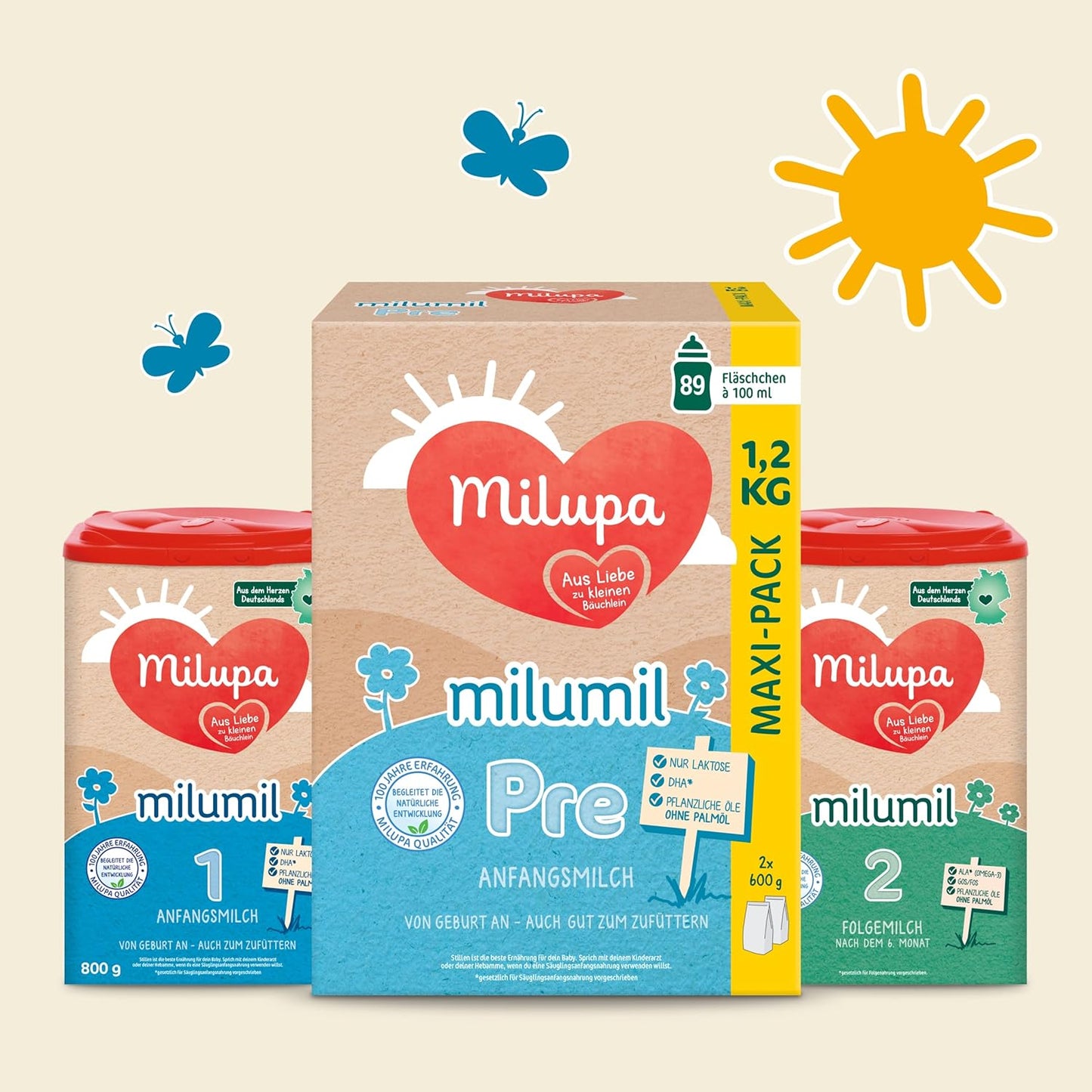 Milupa Milumil Pre, Lait en poudre pour bébés - Avec nutriments importants et sans huile de palme - 800 g Naty Shop