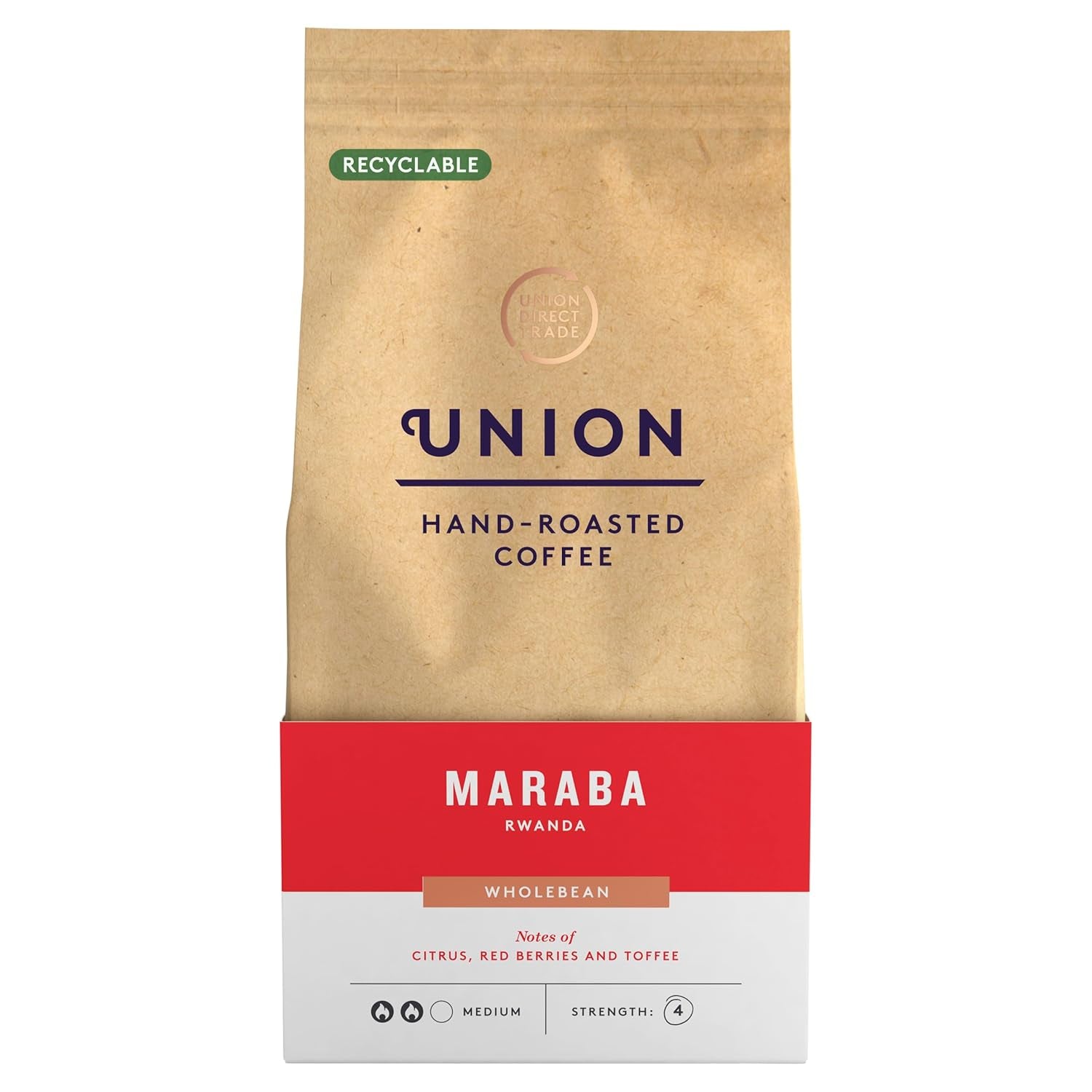 Café torréfié à la main Union, Maraba, Rwanda, grains entiers, 200 g