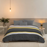 Bleu Câlin couette réversible bicolore pour 2 personnes, microfibre, bordeaux/poivre, 220X240 cm Couettes et couettes Naty Shop Gris/graphite/ambre 220X240 Cm