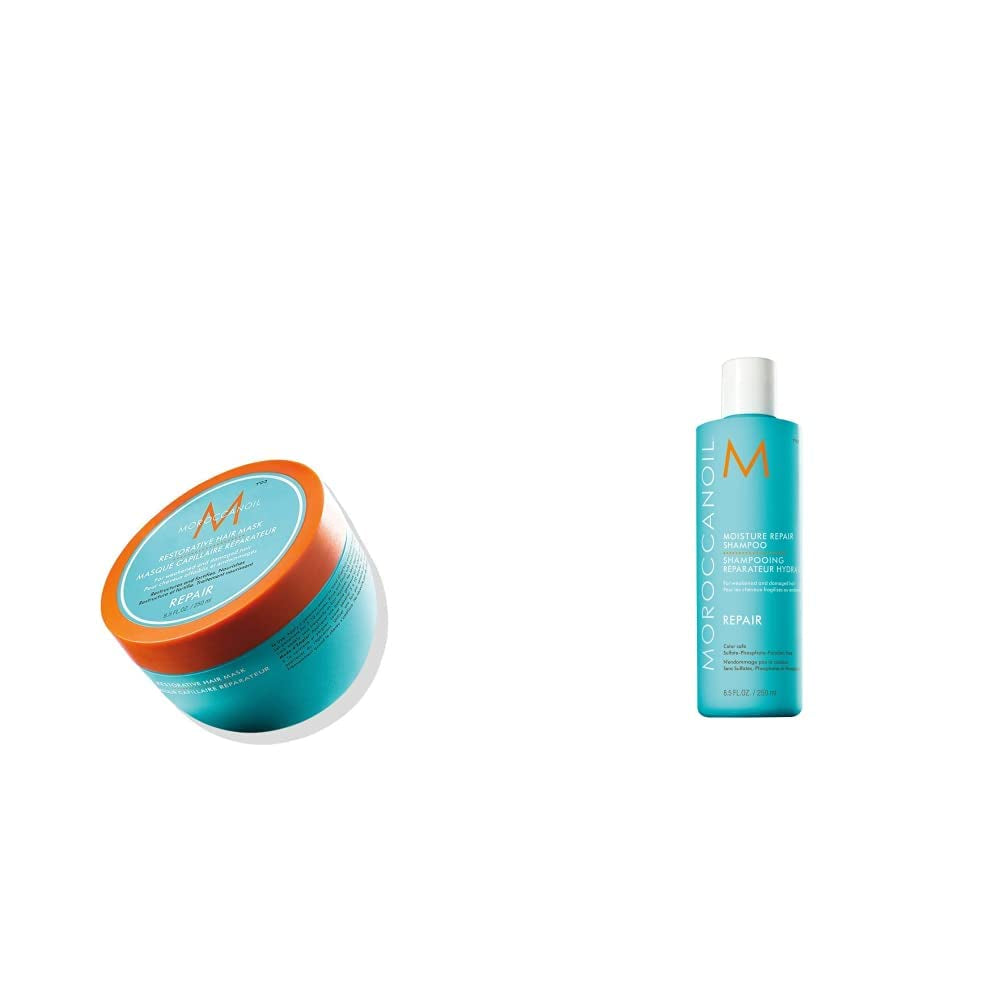 Masque Fortifiant Capillaire Marocain Naty Shop Masque Capillaire 250 Ml (1 Pack) Pack avec Shampoing Régénérant