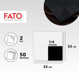 , Serviettes en papier jetables, idéales pour les déjeuners et buffets décontractés, paquet de 50 serviettes, taille 33 x 33, 4 épaisseurs, 2 épaisseurs, noires, certifiées FSC (lot de 2)