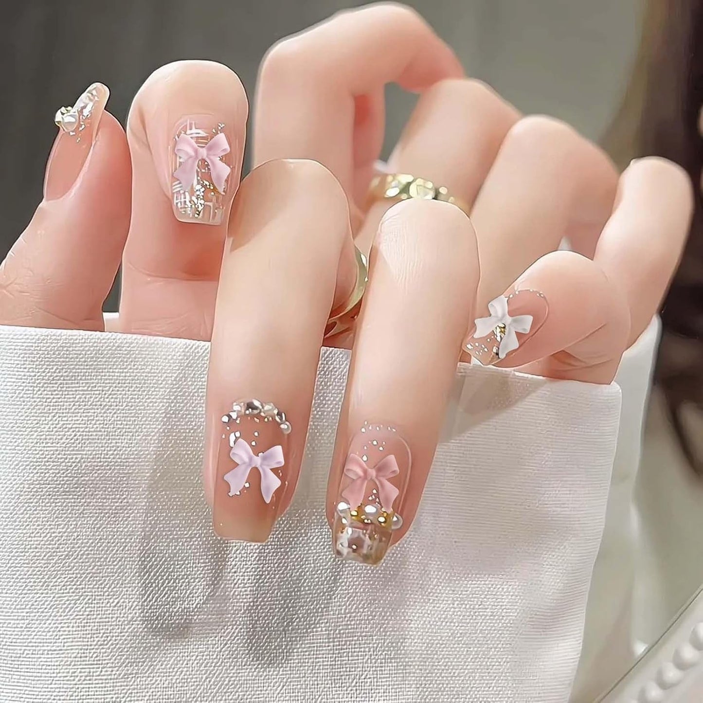 100 pièces Ensembles de décorations d'ongles 3D Schleifen Nagelanhänger Nagelkunst Dekorationen Schleife Für Acrylnägel, Süße Kawaii-Schleifenanhänger, Hübsche Nagel-Schleifenanhänger-Dekoration