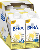 BEBA PRE Lait initial dès la naissance, aliment pour bébé avec DHA, uniquement lactose, sans huile de palme, pack 3 (3 x 800 g) Naty Shop PRE, set 6 x 200 ml 6 x 200 ml