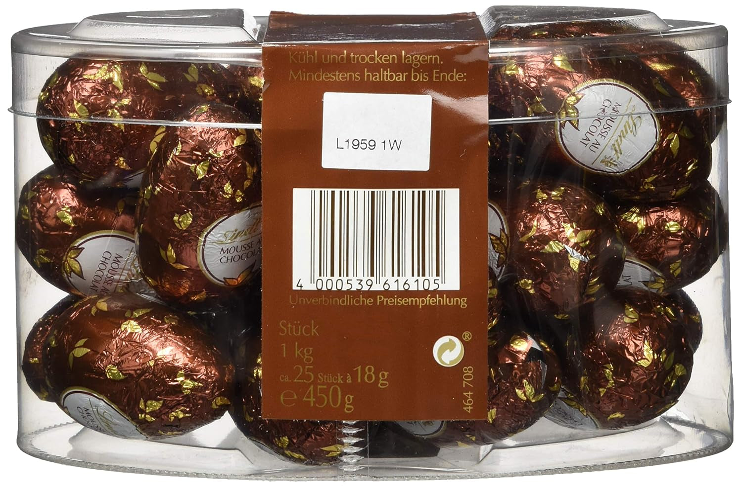 Mousse au chocolat Lindt aux œufs en chocolat | 450 g Chocolat au lait fourré d'une mousse au chocolat fondante | Chocolat de Pâques | Cadeau de chocolat | Oeufs de Pâques | Oeufs en chocolat