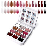 Gel de peinture dégradé, 12 couleurs de vernis à ongles gel ombré avec 100 éponges à ongles et 4 griffes en métal pour manucure française DIY Nail Art, Set I