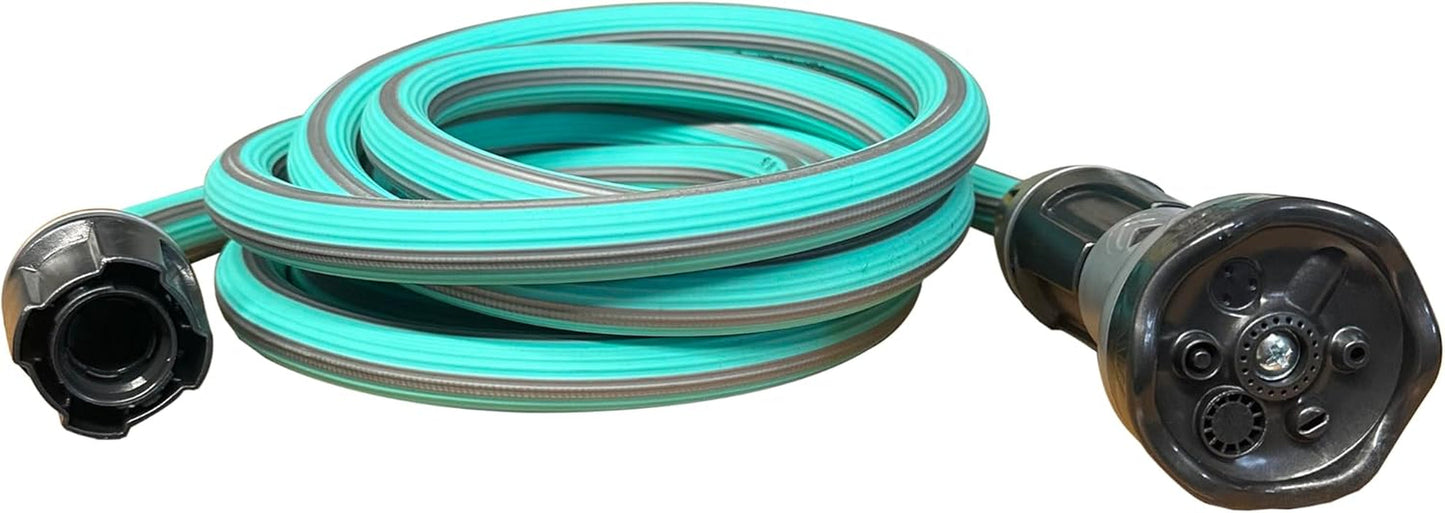 Tuyau d'arrosage extensible jusqu'à 7,5 mètres, 1/2" (12,5 mm), avec douchette et 8 fonctions, Idroeasy