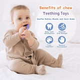 Anneau de dentition pour bébé [Original] – Jouet de dentition en silicone, anneau de dentition cool, aide à la dentition, sans BPA | Jouets, accessoires et cadeaux pour les tout-petits à partir de 3 mois | Paquet de 4