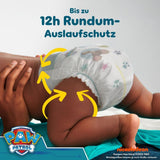Couches Pampers Baby-Dry Puppy Patrol Edition, taille 5, 186 couches, 11 kg - 16 kg, protection contre les fuites jusqu'à 100 % et confort toute la nuit