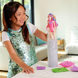Poupée mannequin Barbie Color Reveal et accessoires avec 6 surprises, série Disco Star avec paillettes métalliques et haut à couleur changeante (les styles peuvent varier), JCP01 Naty Shop Dolls