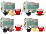 Caffè Vulcanus - Mélange de thé 60 capsules, saveur : thé anglais, thé à la pêche, thé au citron et thé aux baies - capsules compatibles avec Nescafé Dolce Gusto