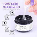 SAVILAND Fester Nagelkleber Gel: 30-Tage Lang Anhaltender Stronger Nagelkleber Für Press on Nails Falsche Nagelspitzen 15Ml U V Nagelkleber 3D Gel-Nagelkunst-Kleber for Verwendung Im Salon Zu Hause