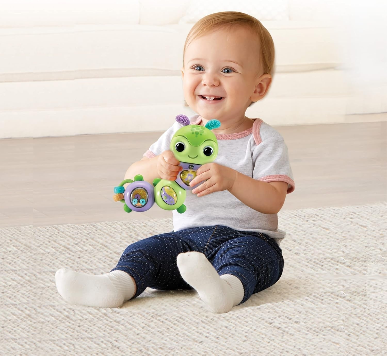 VTech Baby Spinning Fun Caterpillar - Jouet interactif de cloche et de motricité parlant et chantant - Pour 6 à 24 mois Jouets pour bébé Naty Shop