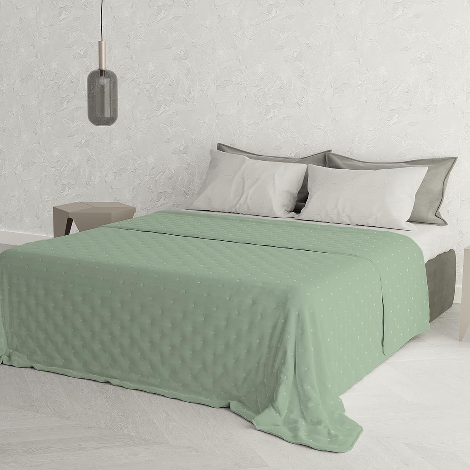 Linge de lit italien couette d'été CHIC, microfibre, DOUBLE 250X250Cm, vert clair Couettes et couettes Naty Shop