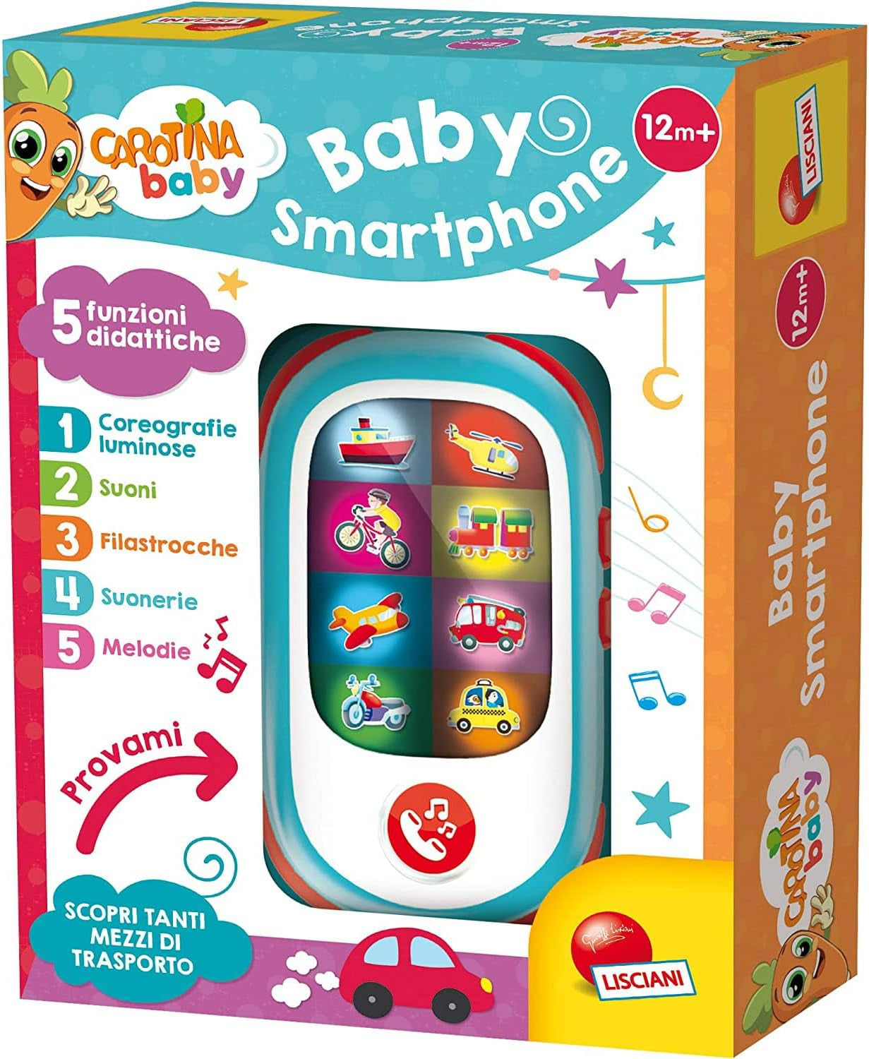 Liscianigiochi 95032 Carotina Baby Smartphone LED, Non applicable, S Jucarii Bebe Naty Shop Titre par défaut
