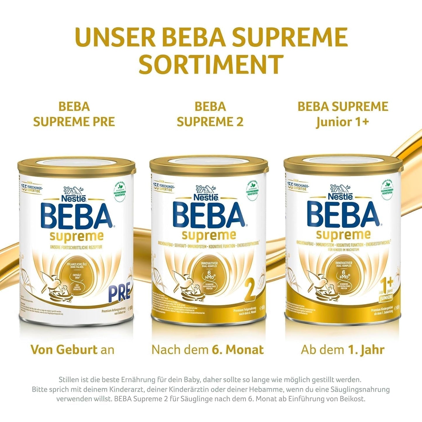 BEBA SUPREME 2 Lait de suite après 6 mois, lactose uniquement, sans huile de palme, pack de 6 (6 x 800g) Naty Shop