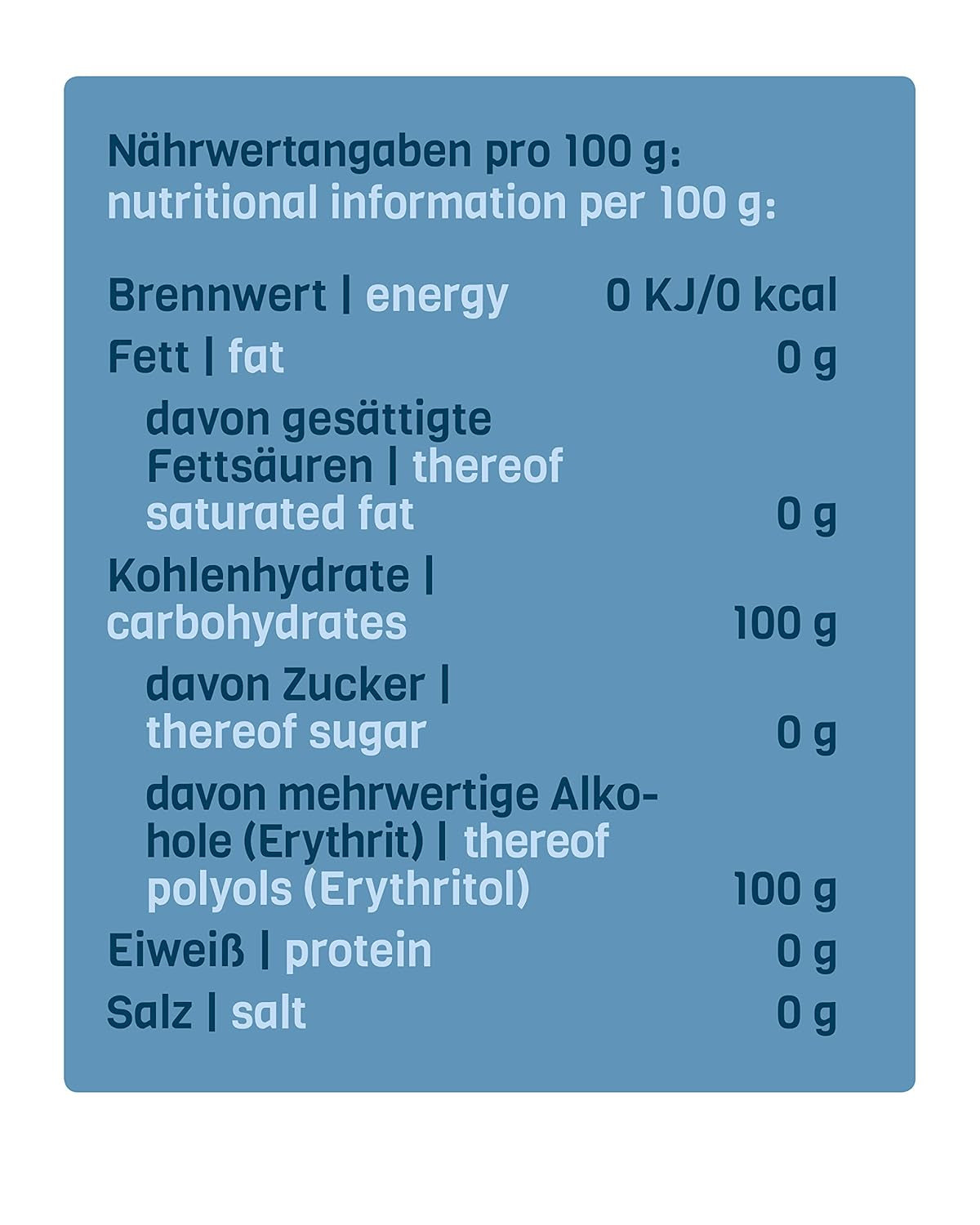 Nosugarsugar Erythrit Puder Streudose - Puderzuckerersatz Kalorienfrei, 19Er Pack (19 X 250 G) Édulcorants Naty Shop