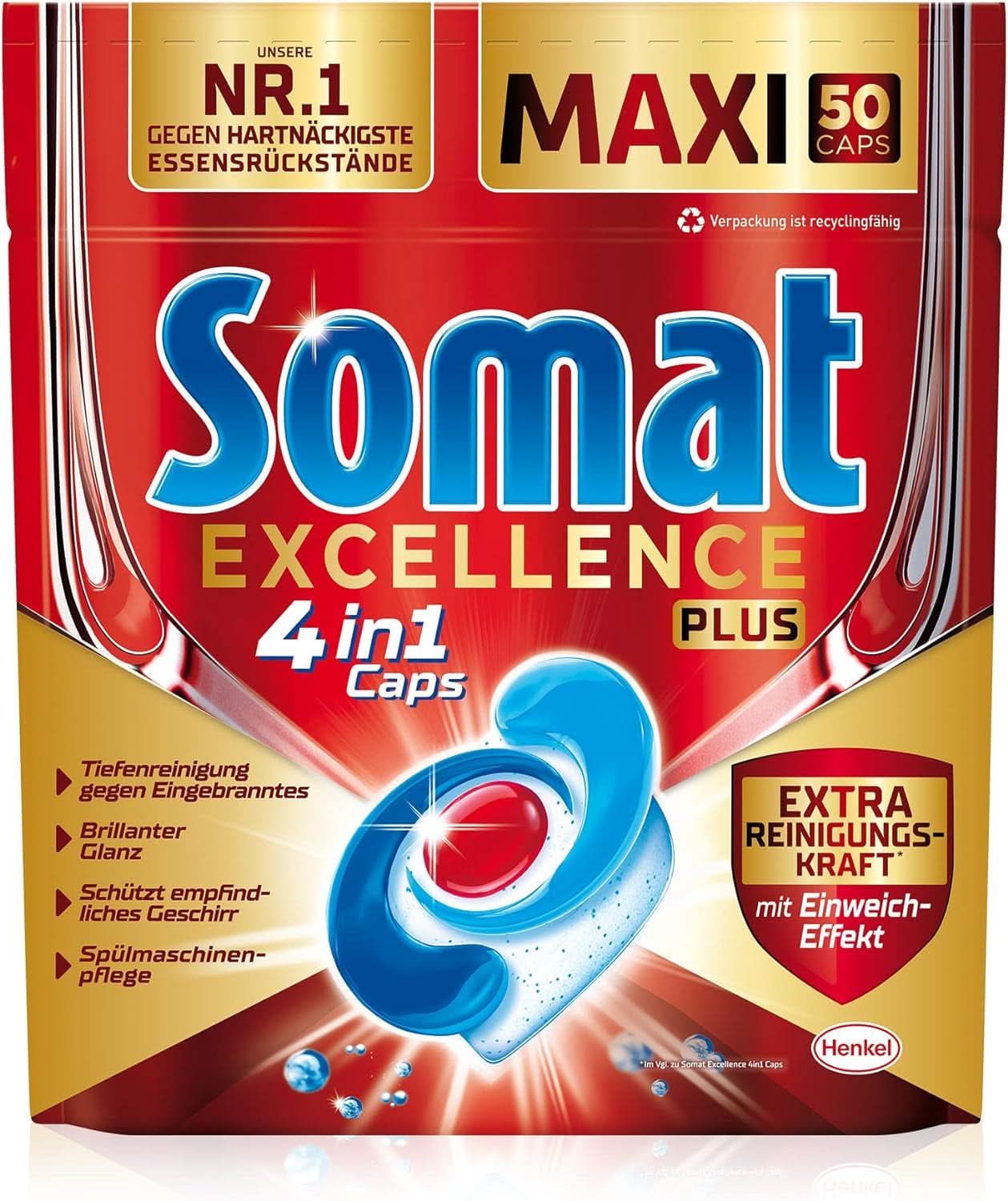 Somat Excellence plus 4In1 Caps (50 Caps), Tablettes pour lave-vaisselle Naty Shop
