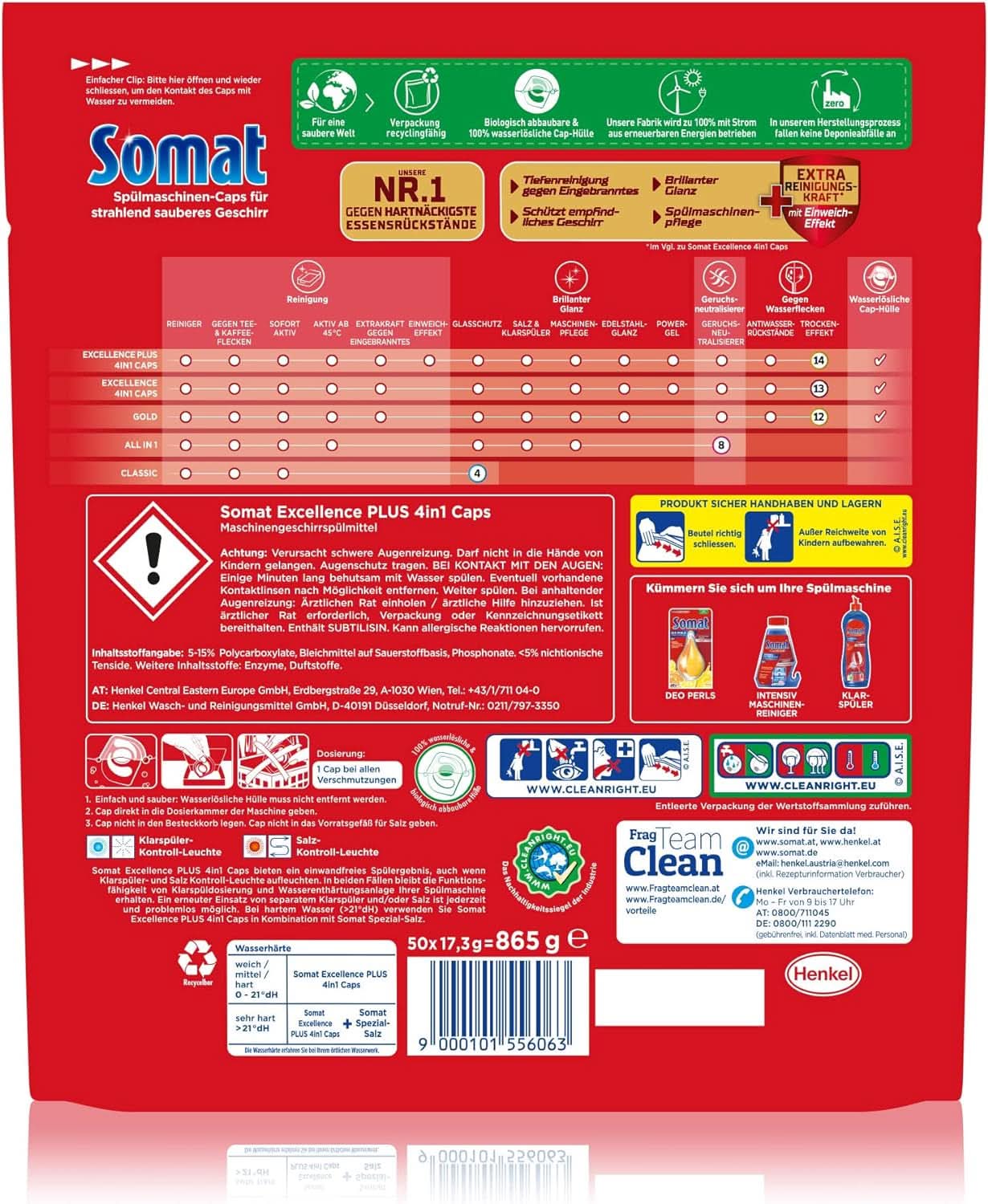 Somat Excellence plus 4In1 Caps (50 Caps), Tablettes pour lave-vaisselle Naty Shop