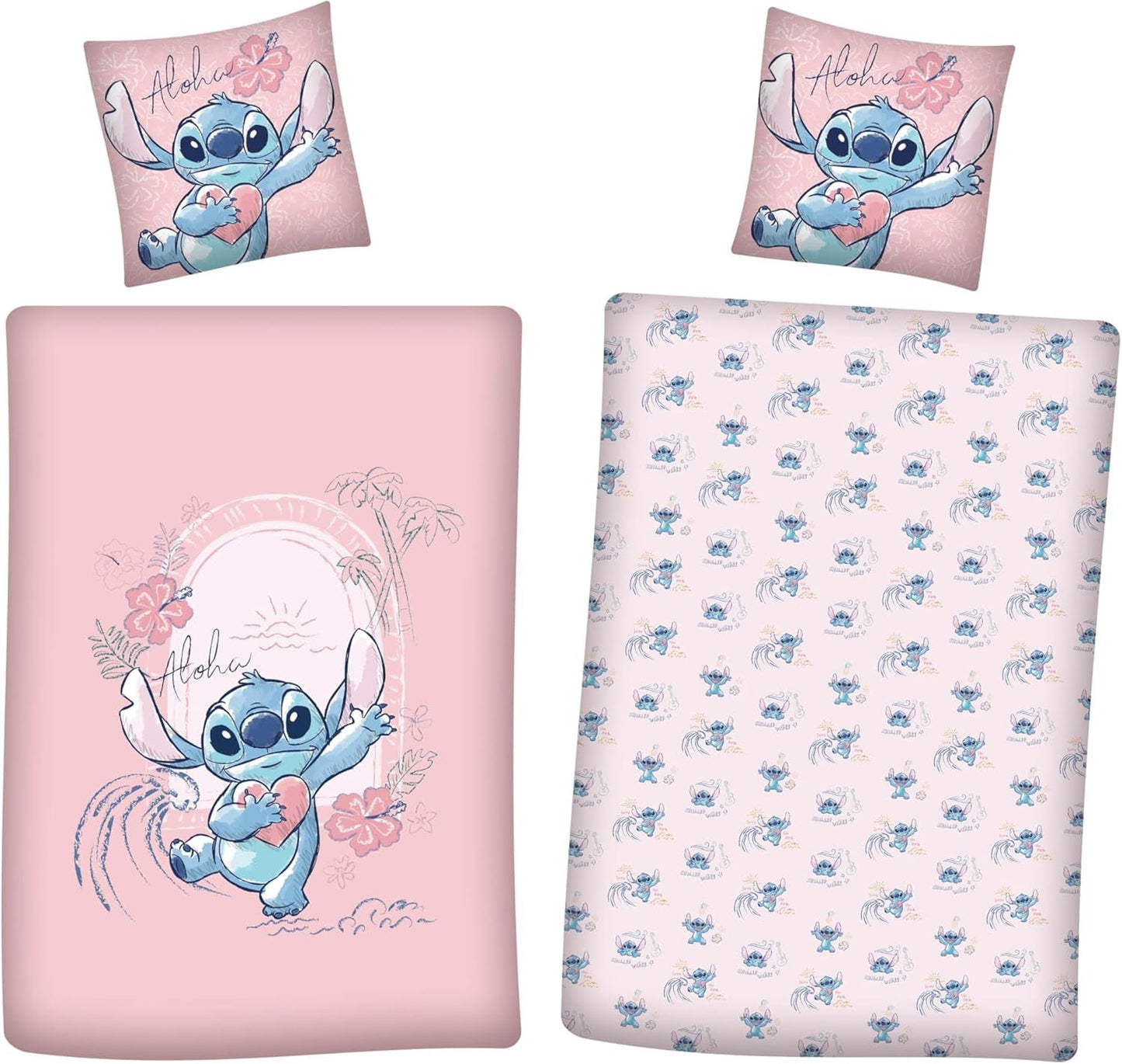 Ensemble de literie réversible Stitch Aloha Literie pour filles Literie 100% coton - Kids Naty Shop