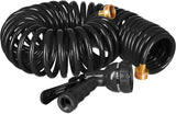 Relaxdays Tuyau spiralé extensible jusqu'à 10 m Tuyau d'arrosage flexible avec pulvérisateur d'eau 7 modes de pulvérisation Noir