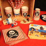 ARTS DE LA TABLE 20 serviettes en coton, 33 X 33 cm, 3 épaisseurs, drapeau pirate