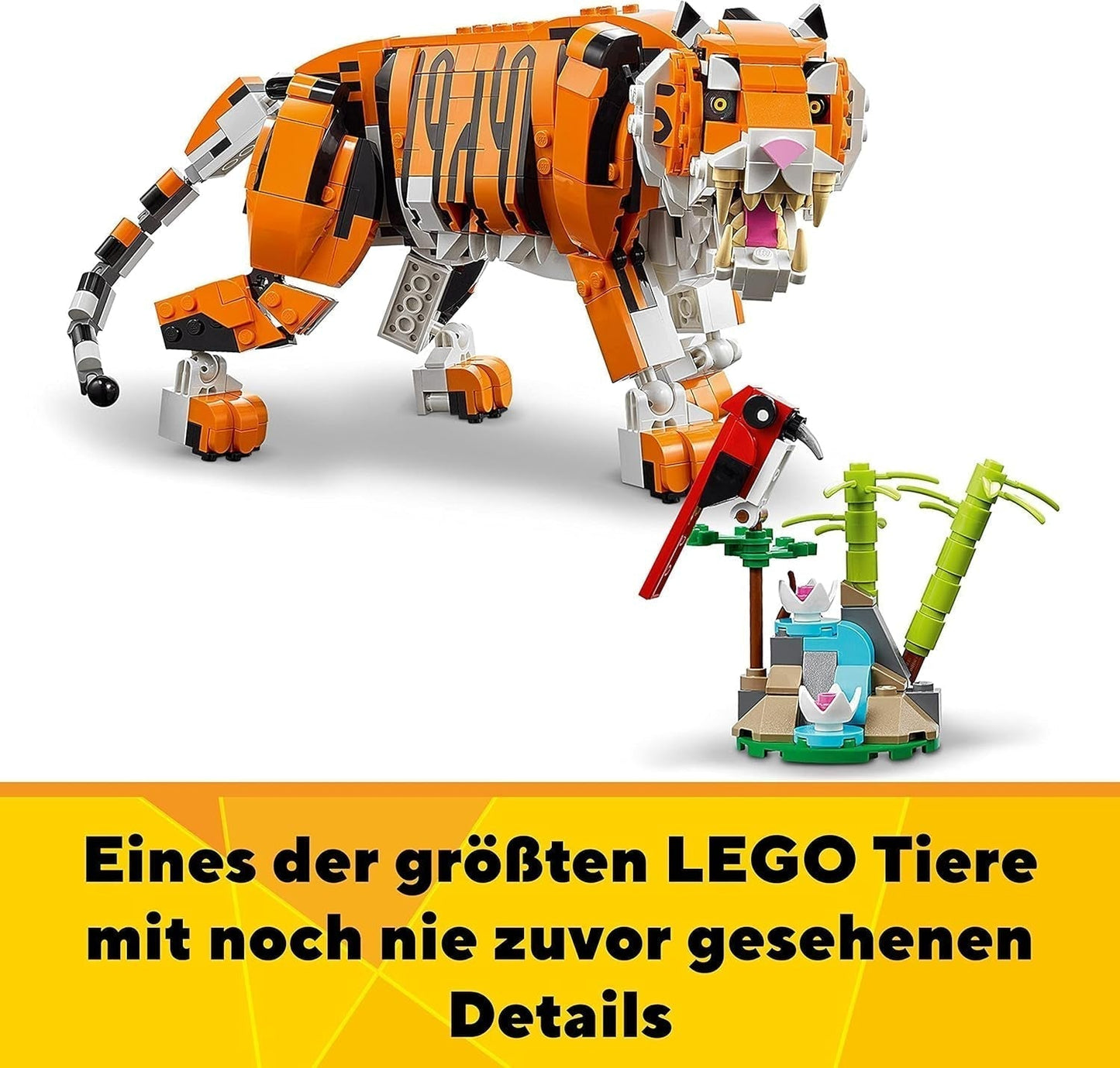 LEGO 31129 Creator Majestic Tigre, Panda ou Poisson Ensemble de figurines animales 3 en 1 Jouet pour enfants garçons et filles Jouets de construction d'animaux Besuche den LEGO-Store