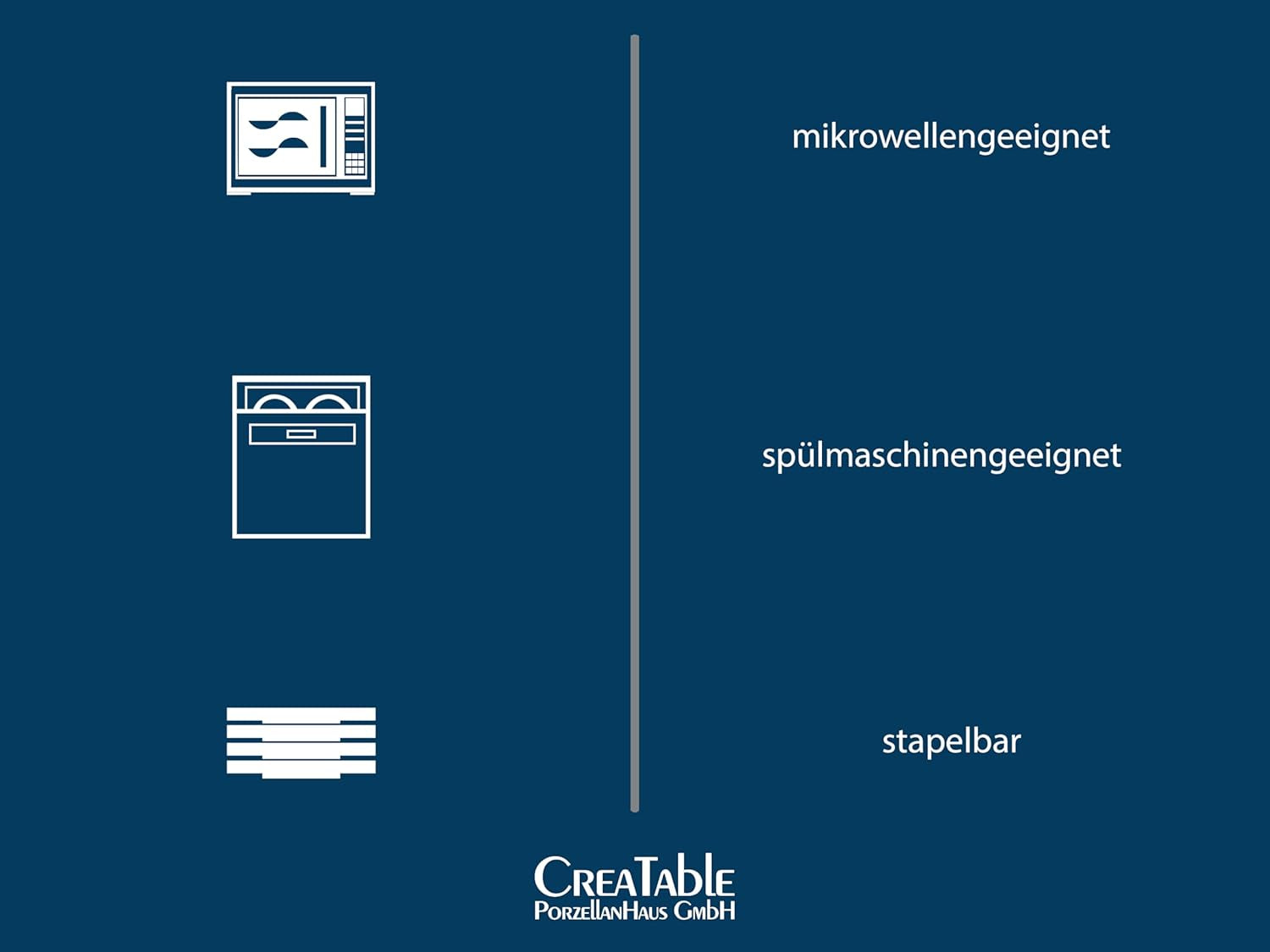CreaTable, 20149, Nordic Fjord Blue Series, service de table 16 pièces pour 4 personnes, service combiné en porcelaine, passe au lave-vaisselle et au micro-ondes, fabrication de qualité