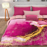 PETTI Artigiani Italiani - Couette d'hiver, Couette d'hiver, Couette simple, Double face, Impression monochrome et numérique, microfibre 100% hypoallergénique, Made in Italy Couettes et couettes Naty Shop Marbre rose Una Piazza E Mezza