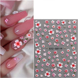 JMEOWIO 3D Nail Art Autocollant Fleur Nail Art Autocollant Selbstklebend Nagelaufkleber 5D Stéréoscopique Frühling Sommer Floral Décoration Nageldesign Zubehör 4 Blatt