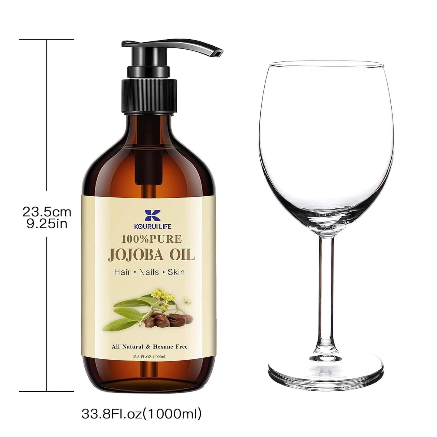 Huile de jojoba bio 1 litre, 100% pure Cosmétique et Beauté Naty Shop