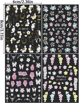 5D Fleurs Autocollantes Pour Ongles Feuilles De Feuilles Autocollantes Acryliques Feuilles Autocollantes Pour Ongles Schmetterling Feuilles De Fleurs Autocollants Pour Ongles Aufkleber Nägel Zubehör Flower Nail Art Stickers