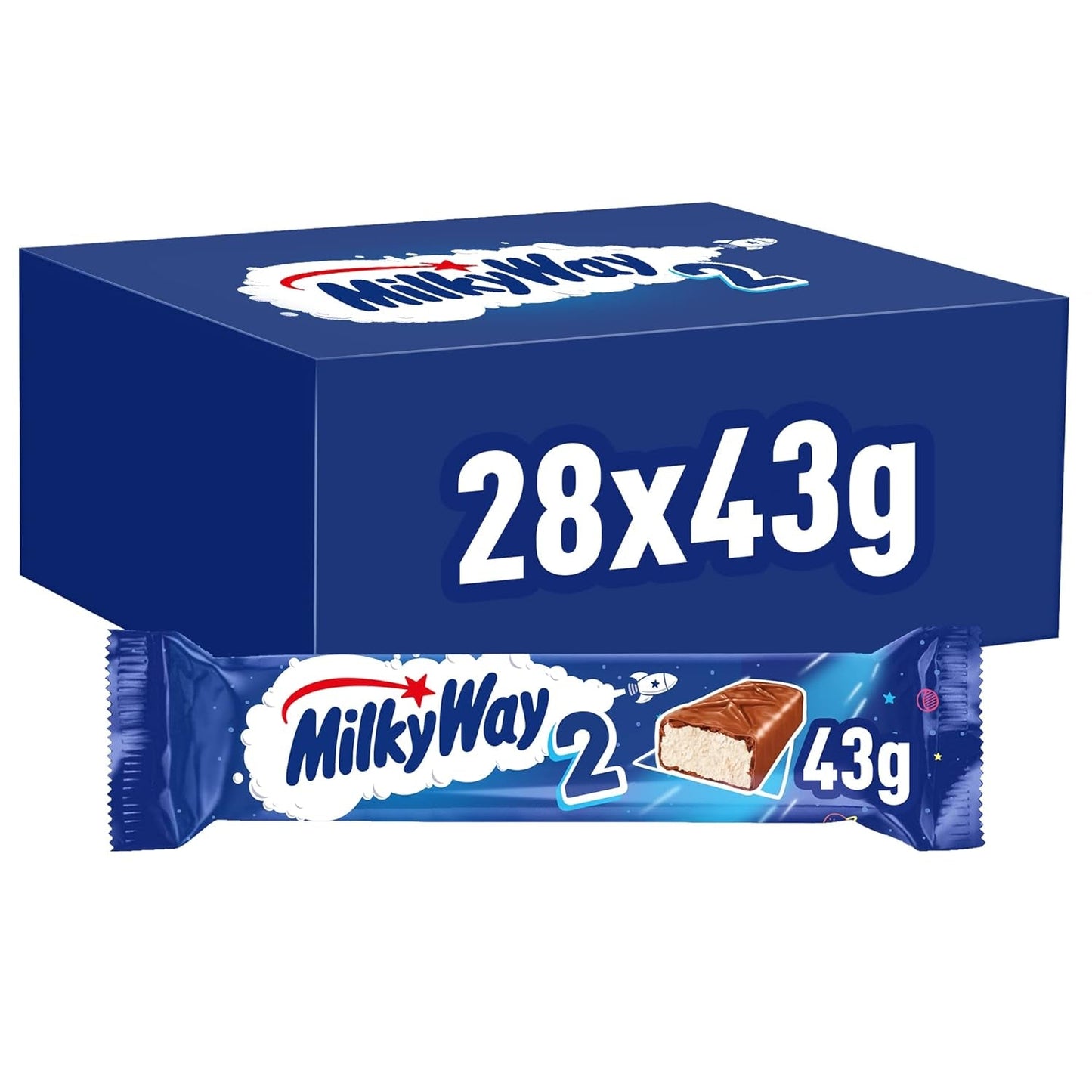 Barres de chocolat | Crème de lait | 28 double bars in a box (28 x 43g)