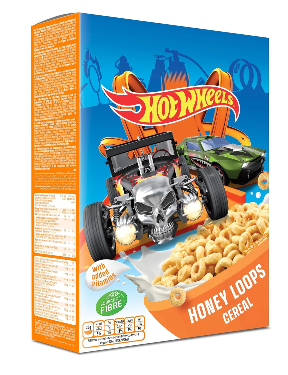 Peppa Pig Honey Loops Céréales, Knusprige Vollkorn Frühstückscerealien Mit Zugesetzten Vitaminen, 1Er Pack (1 X 375G) Céréales Naty Shop Hot Wheels