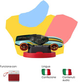 Figurine sonore d'attaque de dinosaure Hot Wheels - histoires et histoires sonores pour garçons et filles de 3 à 5 ans, jouet avec contenu éducatif, version italienne Jucarii Bebe Naty Shop