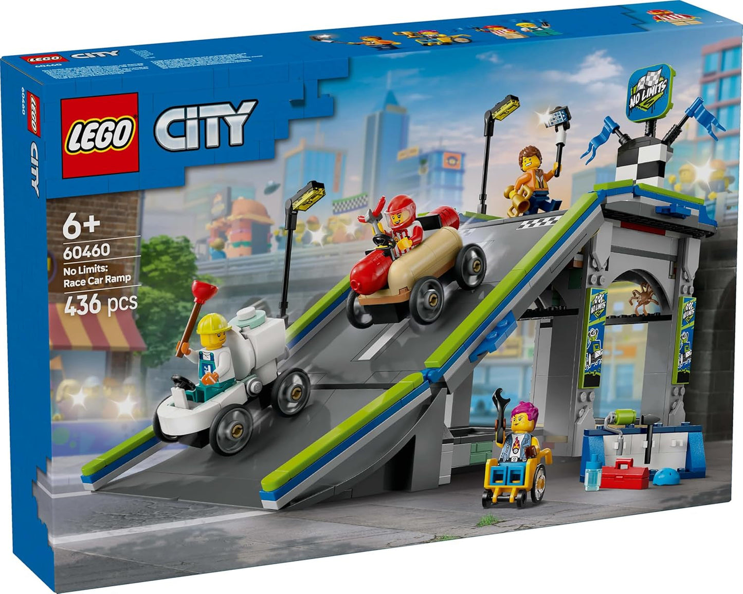 LEGO City No Limits : Course de caisses à savon avec rampe - Jouet de construction pour garçons et filles à partir de 6 ans - Set avec 2 boîtes à savon et 4 figurines de Racer - Idée cadeau pour les enfants 60460 Jeux de construction Besuche den LEGO-Store