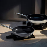 WMF Devil Set de poêles 2 pièces, poêle à induction 24, 28 cm, acier inoxydable Cromargan, revêtement céramique, allant au four Casseroles et poêles Naty Shop