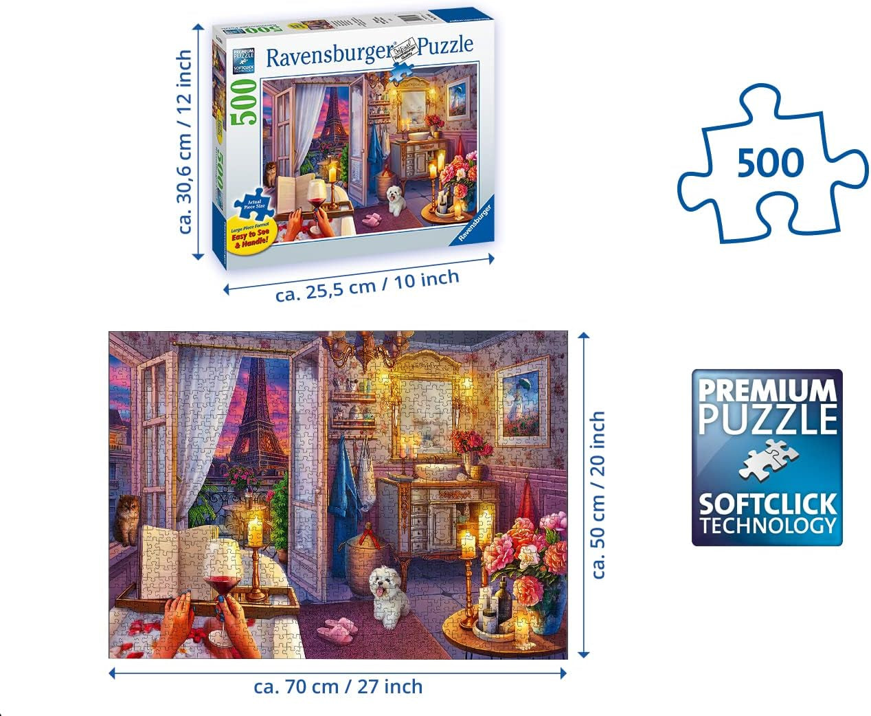 Puzzle Ravensburger - dans une baignoire - Puzzle Gold Edition de 500 pièces Naty Shop
