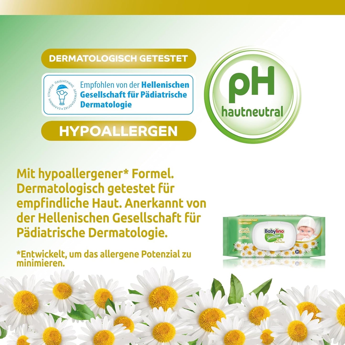 Lingettes pour bébés sensibles, 0 % de parfum, formule 98 % naturelle qui rétablit l'équilibre du pH de la peau, sceau de fraîcheur, 54 lingettes