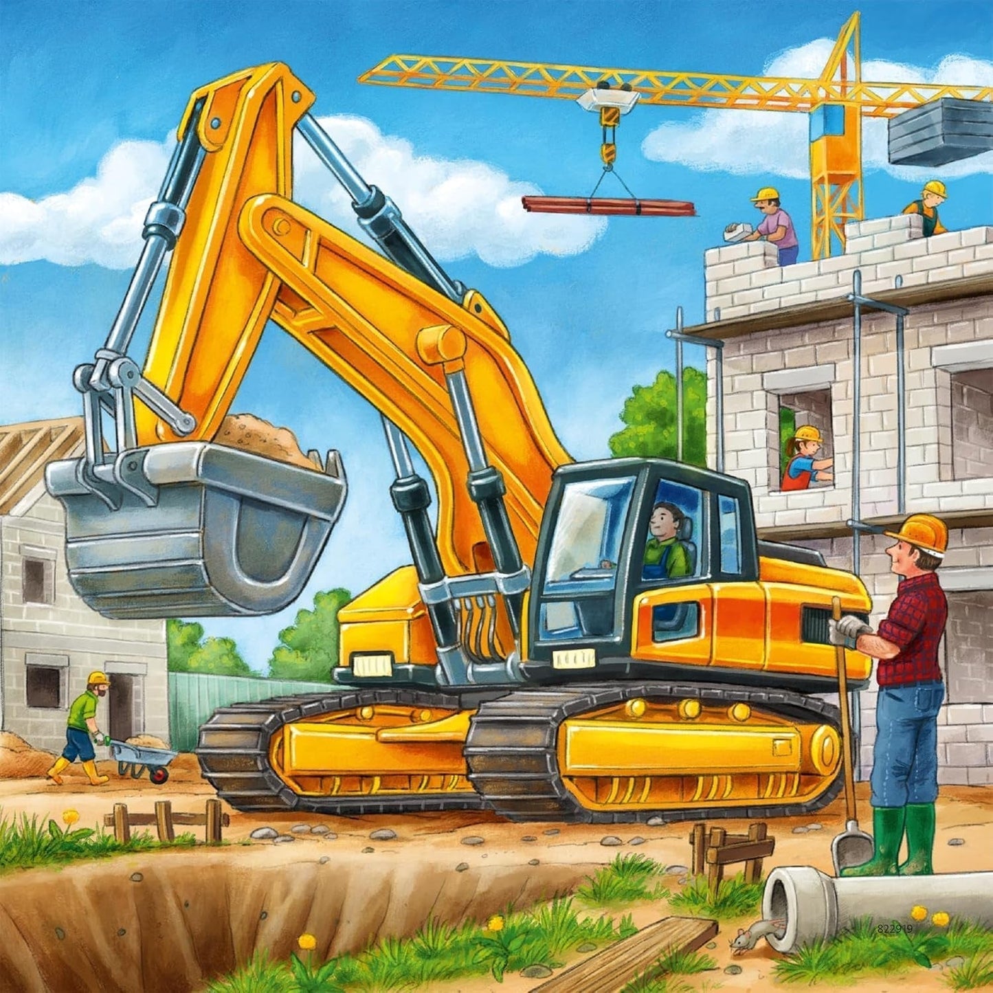 Ravensburger Puzzle pour enfants - 09226 Grands véhicules de construction - Puzzle pour enfants de plus de 5 ans, avec Puzzle 3X49 pièces Naty Shop