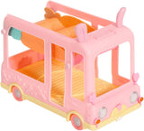 BABY born 904763 Baby Surprise Bus - mini bus jouet pour poupée rose avec 2 poupées exclusives, poussette triple, balançoire, carrousel, toboggan et balançoire triple.