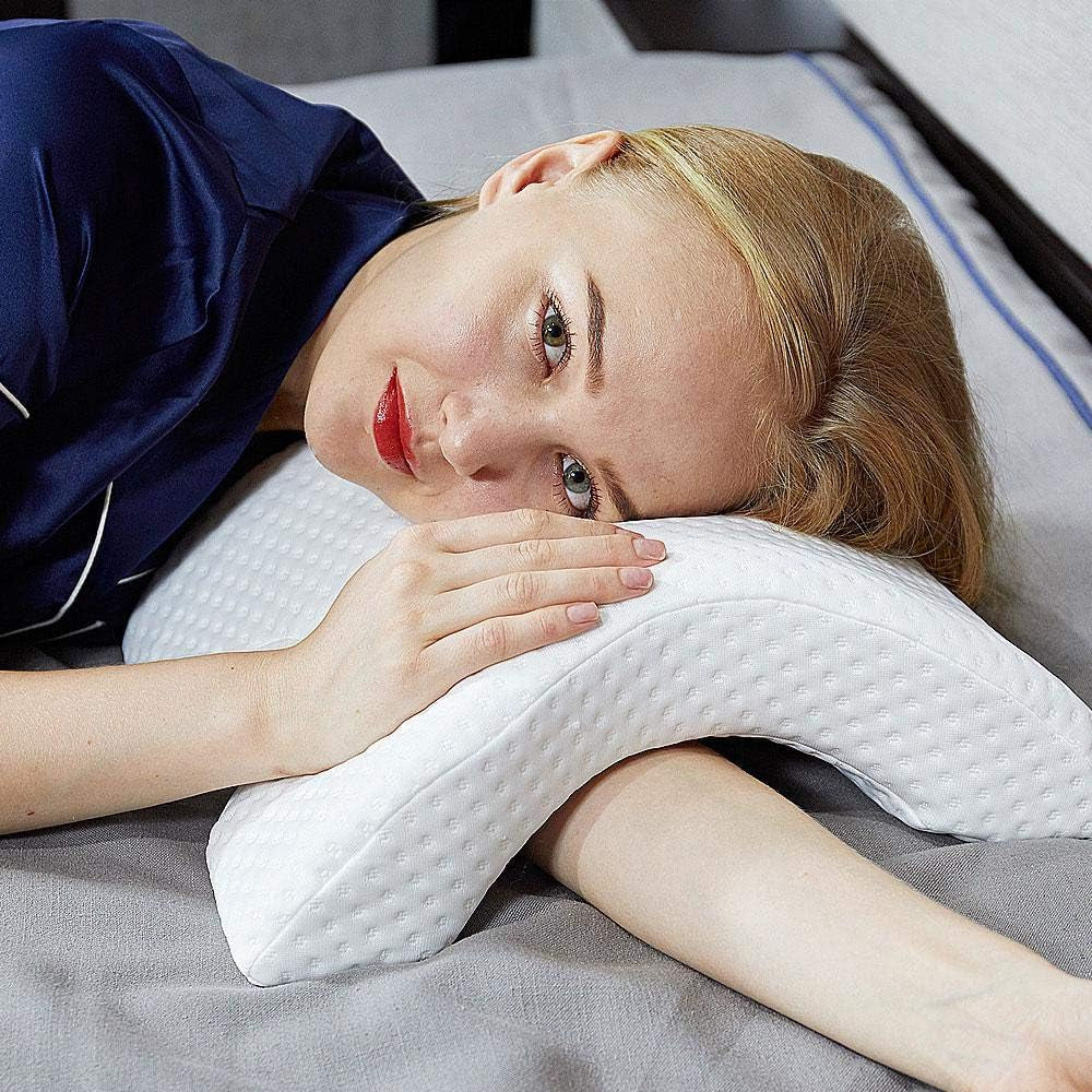 Oreiller de couchage latéral pour couple, bras de relaxation, oreiller incurvé en mousse à mémoire de forme, oreiller cervical en forme de U, oreiller de voyage, oreiller en soie glacée à zéro pression, oreillers cervicaux orthopédiques à retour lent pour couples Naty Shop Titre par défaut