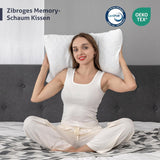 Oreiller EGO HOME à mémoire de forme 40x80 cm avec mousse à mémoire de forme déchiquetée - Oreiller cervical respirant et ergonomique pour dormeurs sur le côté, sur le dos ou sur le ventre - Certifié Oeko-Tex - Housse lavable