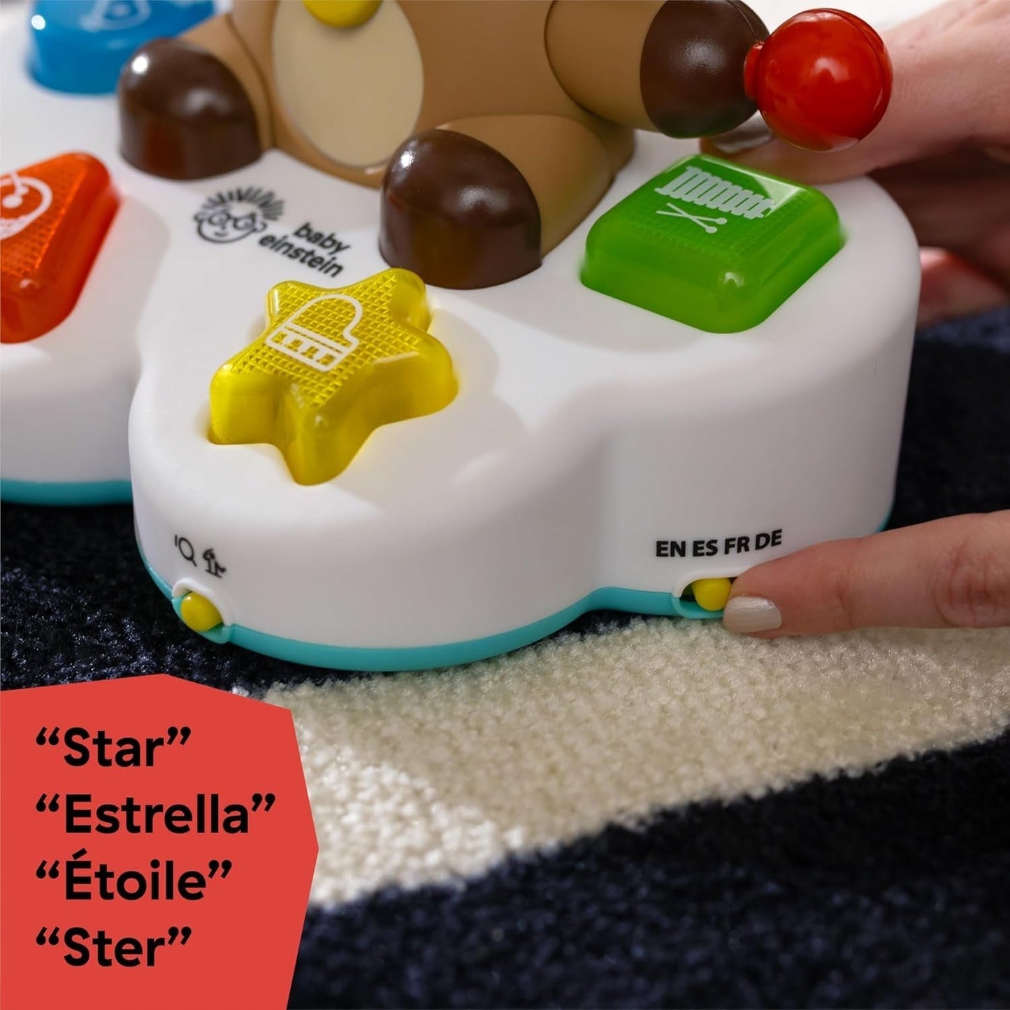 Baby Einstein, Drum & Learn Dean Jouet d'apprentissage musical - Jouet multisensoriel pour bébé, 2 modes de jeu, couleurs, formes et instruments, plus de 50 sons, à partir de 6 mois Jouets pour bébés Naty Shop