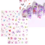 JMEOWIO Nagelsticker Frühling Blume 12 Blatt Nail Art Sticker Selbstklebend Nagelaufkleber Blätter Dekoration Nageldesign Zubehör
