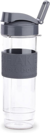 H.Koenig Smoothie Maker SMOO9 - Mini Robot Mixeur - Mini Blender - 300 Watt - 570 Ml - Edelstahl - 2 Kunststoffflaschen - Sans BPA, Grau Kitchen Naty Shop